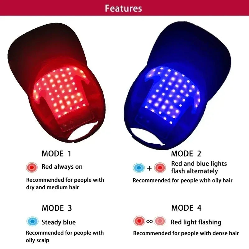 NovaPeak Glow red light cap — cap with USB charging cable and accessories